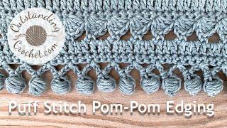 Puff Stitch Pom-Pom edging