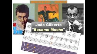 Joao gilberto - "Besame Mucho" (Amoroso 1977) - Virtual Guitar Transcription by Gilles Rea