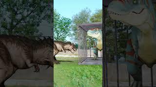 T-Rex Dinosaur Destroys Cage to Free His Friend | Jurassic World Fan Made
