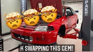 K swapping this beautiful civic hatch!!!