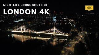 LONDON, ENGLAND AT NIGHT! EPIC DRONE FOOTAGE IN 4K!!!