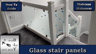 Glass stair panels. Spindle replacement. Staircase makeover. How to