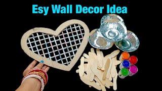 Beautiful Wall Decor Ideas Using Paper Bowls and Icecream sticks | Best out of waste craft