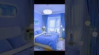 bedroom interior design / home decor / blue color vibe /house decor #shorts