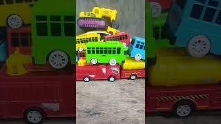 Toy cars, Tayo buses, telolet buses, fire trucks #toys