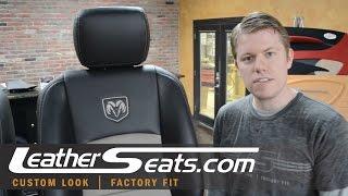 Dodge Ram Crew Cab Custom 2-tone leather interior upholstery kit installation - LeatherSeats.com
