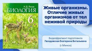 Тема 1. Живые организмы. Отличие живых организмов от тел неживой природы