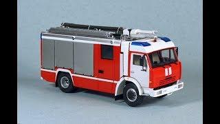 КАМАЗ-43253 ац-3.2-40 1:43 (аист автоистория пао) обзор масштабная модель пожарный / Model kamaz