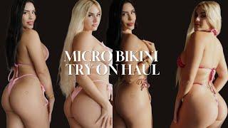 Micro bikini try on haul with cuban barbie | 4K