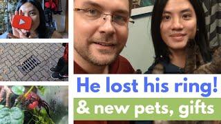 Vlog #1 — My husband lost his wedding ring (briefly) & new pets, gifts, couple adventures