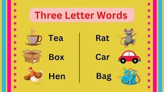 Learn Three Letter Words In English || Three Letter Alphabets For Kids || Kidzone