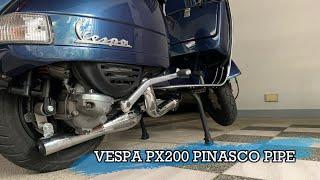 VESPA PX200 PINASCO RACING EXHAUST PIPE INSTALL / SOUND PROFILE