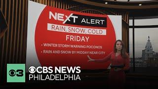 Temps plummet in Philadelphia Thursday and Friday, chance for snowy weather in the city