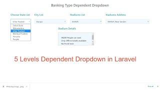 Dependent Dropdown in LARAVEL  | Five Levels Depended Dropdown in Laravel | Learn Advance Laravel