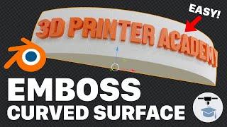 Emboss Text onto Curved Object Using Blender