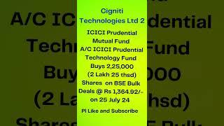 Cigniti Technologies Ltd 2 I ICICI Prudential Mutual Fund Buys Shares I #multibaggers