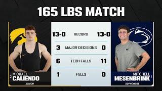 165 LBs: Penn State's Mitchell Mesenbrink vs. Iowa's Michael Caliendo | Big Ten Wrestling |1/31/2025