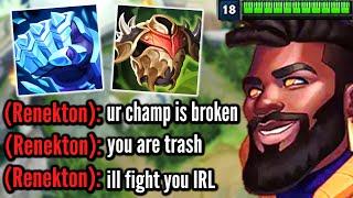 I beat this Renekton so bad he threatens to fight me IRL... (THIS IS PURE COMEDY)