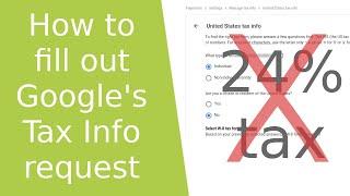 How to submit your Tax Information in AdSense (YouTube tax) - Avoid paying 24% tax (UK example)