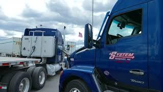 System Transport's Busy Terminal - Flatbed Trucks!