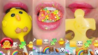 WAX CANDY CAKE POPS ASMR Satisfying Eating Emoji Challenge