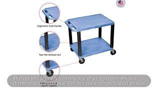 Offex 26"H AV Cart - 2 Shelf, Electric - Back Leg