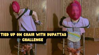 Tied Up on Chair With Dupattas Challenge | #aqsaadil #challenge #funny #awareness