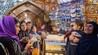 Traditional Teahouse and Bazaar in Isfahan: The second day of the grandma's family trip