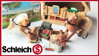 Pairing Schleich with Sylvanian Families - Schleich Feeding set 42105 Unboxing