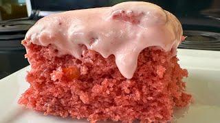 The Ultimate Homemade Strawberry Cake  Moist w/ REAL Strawberries +1 Hack for the perfect cake