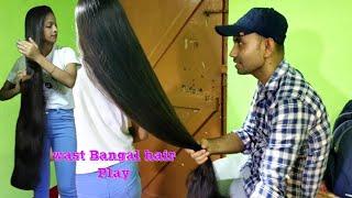 I have never seen this girl's hair so big || long hair play || hair Play by mam