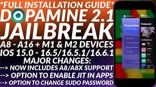 Install Dopamine 2.1 Jailbreak | A8 - A16 | iOS 15.0 - 16.6.1 | Trollstore/Sideloadly | Full Guide