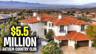 $5.5 Million Luxury Mansion Tour  | Homes for Sale in Henderson, Nevada | Anthem Country Club