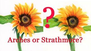 Arches and Strathmore Watercolor Paper Comparison Watercolor Tutorial