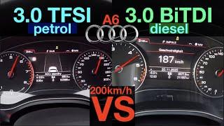 ACCELERATION BATTLE | Audi A6 3.0 TFSI *Supercharged* vs Audi A6 3.0 BiTDI | Petrol vs Diesel