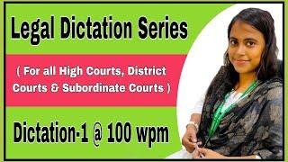 Legal Dictation -1 @ 100 wpm ll English Dictation 100 wpm ll Legal Matter 100 wpm ll #Divyasteno