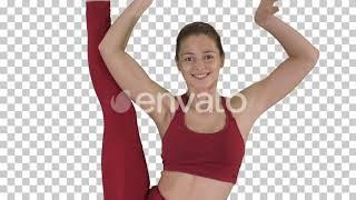 Beautiful Young Woman Standing Split-Urdhva Prasarita Eka Padasana | Stock Footage - Envato elem...