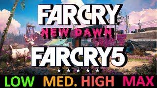 Far Cry New Dawn & Far Cry 5 | GTX 1050 Ti + i5-7400 | Low vs. Medium vs. High vs. Ultra | 1080p