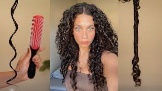 TESTING VIRAL DENMAN HACK FOR PERFECT SPIRALS | Defined curly hair routine