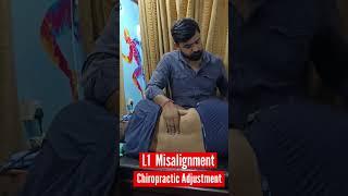 L1- L2 disc compression chiropractic adjustment for back Spasm relief #shorts #shortvideo #short