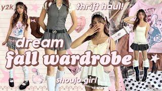 building my DREAM FALL WARDROBE 🩰 thrifting, sewing, y2k+preppy inspired outfit ideas ʚɞ