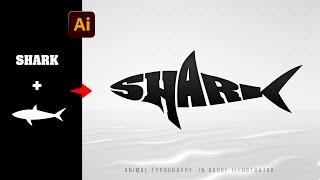 Warp Text Into the Custom Shape in Adobe Illustrator | Shark Typography Design | Adobe Illustrator