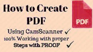 How to creat PDF by cam scanner | all videos centre