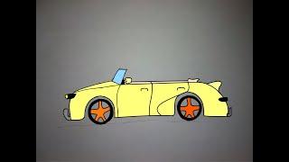 Рисуем кабриолет. We draw a convertible.