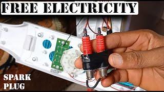 Free Electricity Energy with Spark Plugs To Power Fan (fk tech)