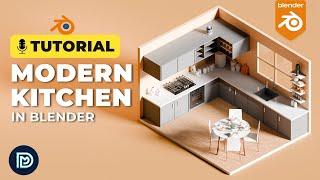 Modern Kitchen in Blender - 3D Modelling Process