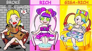 [paper dolls] Rich vs Poor Spa Shop and Rapunzel Become Rich | Rapunzel Family