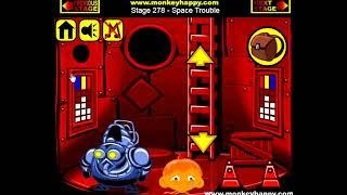 Walkthrough. Monkey Go Happy. Stage 278. Space Trouble. Compilation. Online Games.