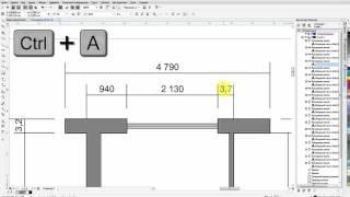 Corel Draw: простановка размеров на плане