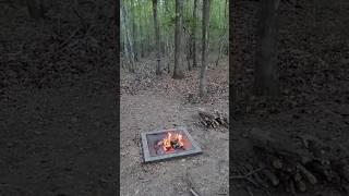 First night camping on the tent deck on the property